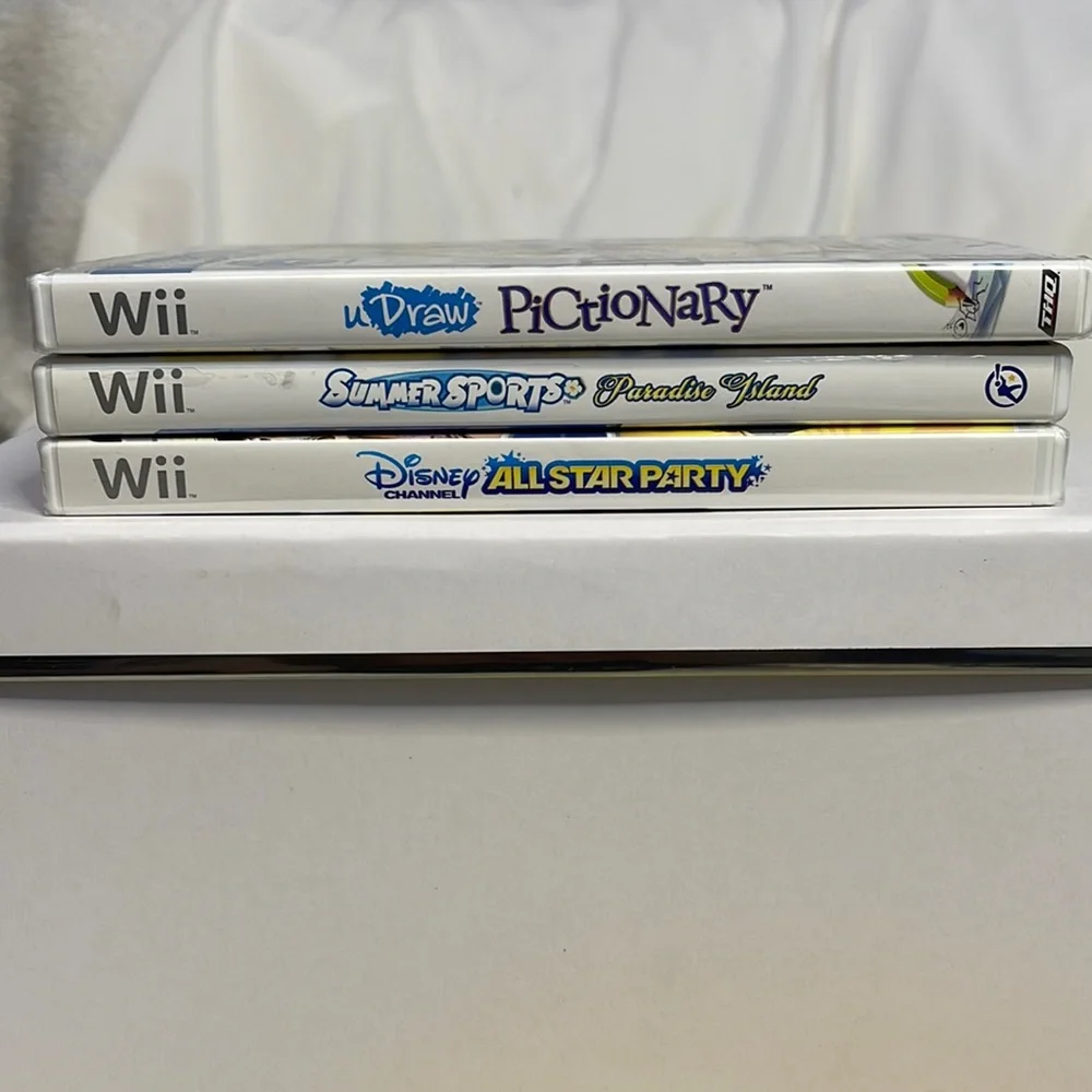 Wii Games set of 3 Pictionary, Summer Sports & Disney All Star Party